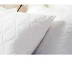 Essentially Home Living Quilted Microfibre Pillow Protector Case Twin Pack White