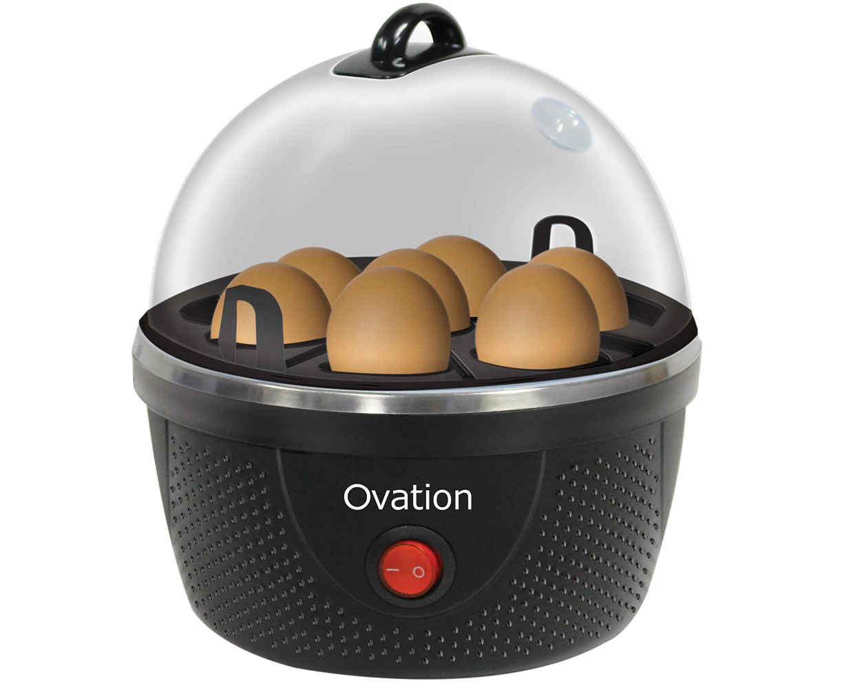 Ovation Golf Electric 7 Soft/Hard/Medium Egg Cooker Steamer w/ Timer BLK