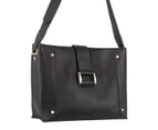 Pierre Cardin Women Italian 29.5cm Leather Crossbody Bag Sling/Shoulder Black