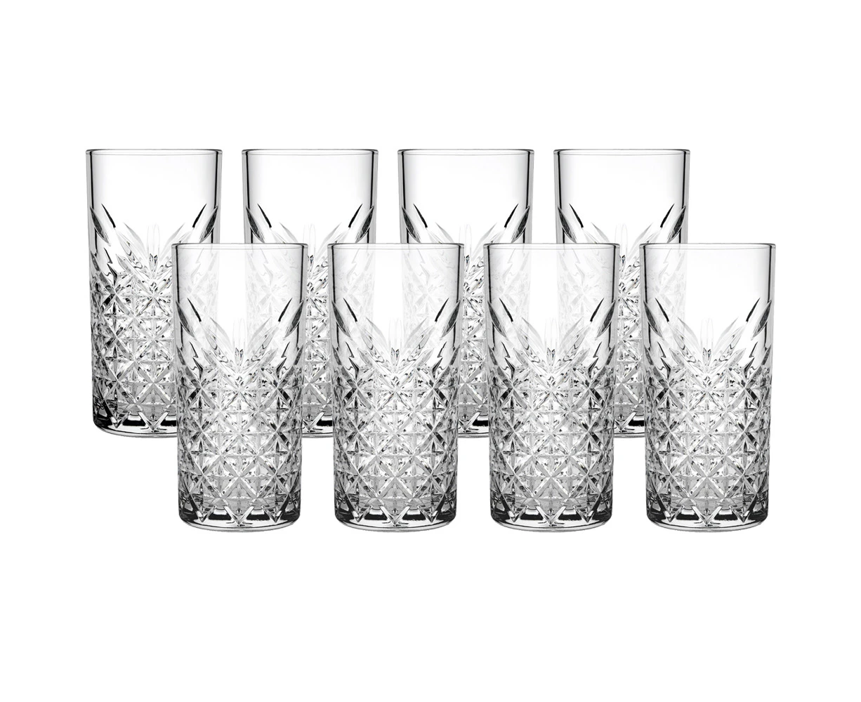 8pc Pasabahce Timeless SodaLime Hi Ball Cocktail Glass Drinkware Glassware 450ml