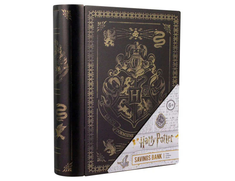 Harry Potter Wizarding World Hogwarts Book Styled Metal Savings Bank/Money Tin