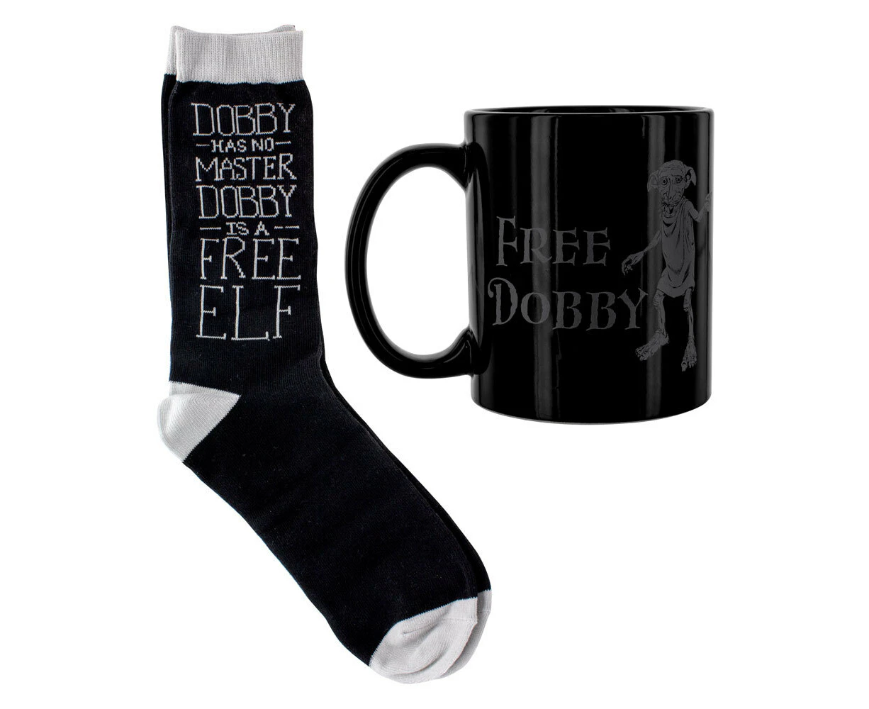 Harry Potter Wizarding World Free Dobby Novelty Mug & Socks Set Black/Grey