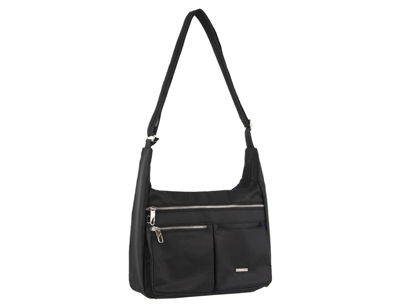 Pierre Cardin 30cm Anti-Theft Crossbody Bag Shoulder/Outdoor Travel Sling Black