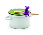 Ototo Agatha Witch 8cm Silicone Spoon Holder & Steam Cooking Releaser Tool PURP