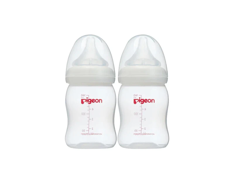 2pc Pigeon SofTouch BPA Free Anti-Colic Newborn Bottle Wide Neck PP 160ml 0m+
