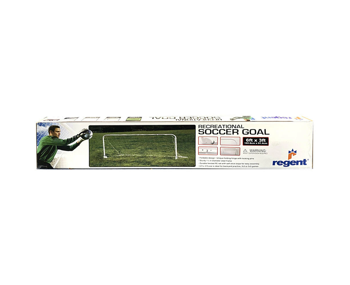 Regent 6x3ft Folding Recreational Soccer Goal Sports Training/Game Net Goal