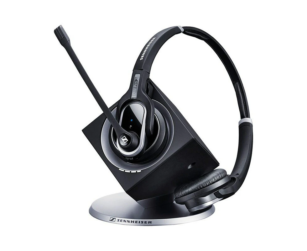 Sennheiser Wireless DW Pro 2 DECT Binaural Headset/Headphone w/ Base Station BLK