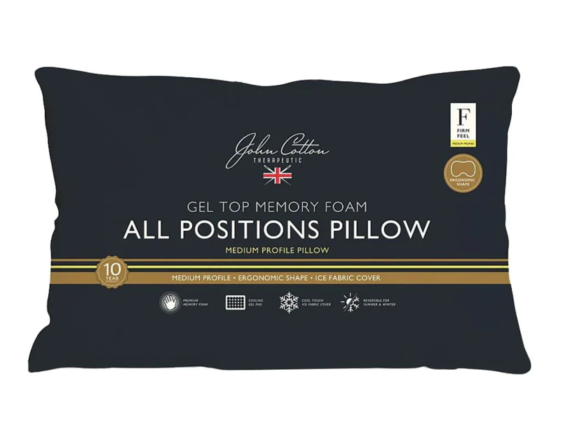 John Cotton All Positions Gel Top Memory Foam Pillow