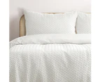 Ardor Boudoir Bondi Embossed Queen Bed Quilt Cover Set w/ 2x Pillowcases White