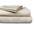 Ardor 300TC Cotton Mega Queen Bed Flat/Fitted Sheet Set w/ 2x Pillowcases Stone