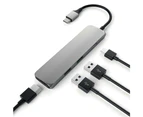 Satechi USB-C Male Slim Multi-Port Adapter/Hub w/4K HDMI/USB 3.0 Ports Space GRY
