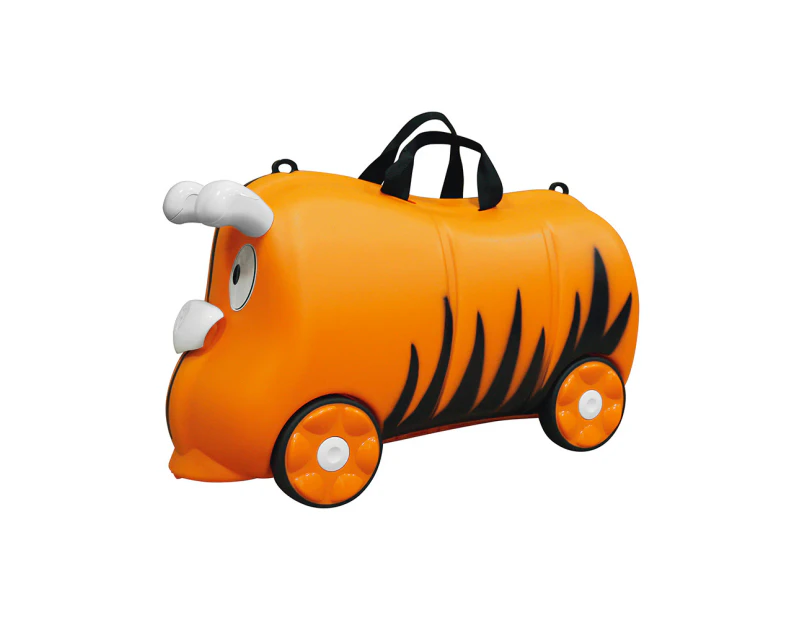 Lenoxx Kids/Children 18L Travel Luggage Trolley Ride On Wheel Suitcase Orange