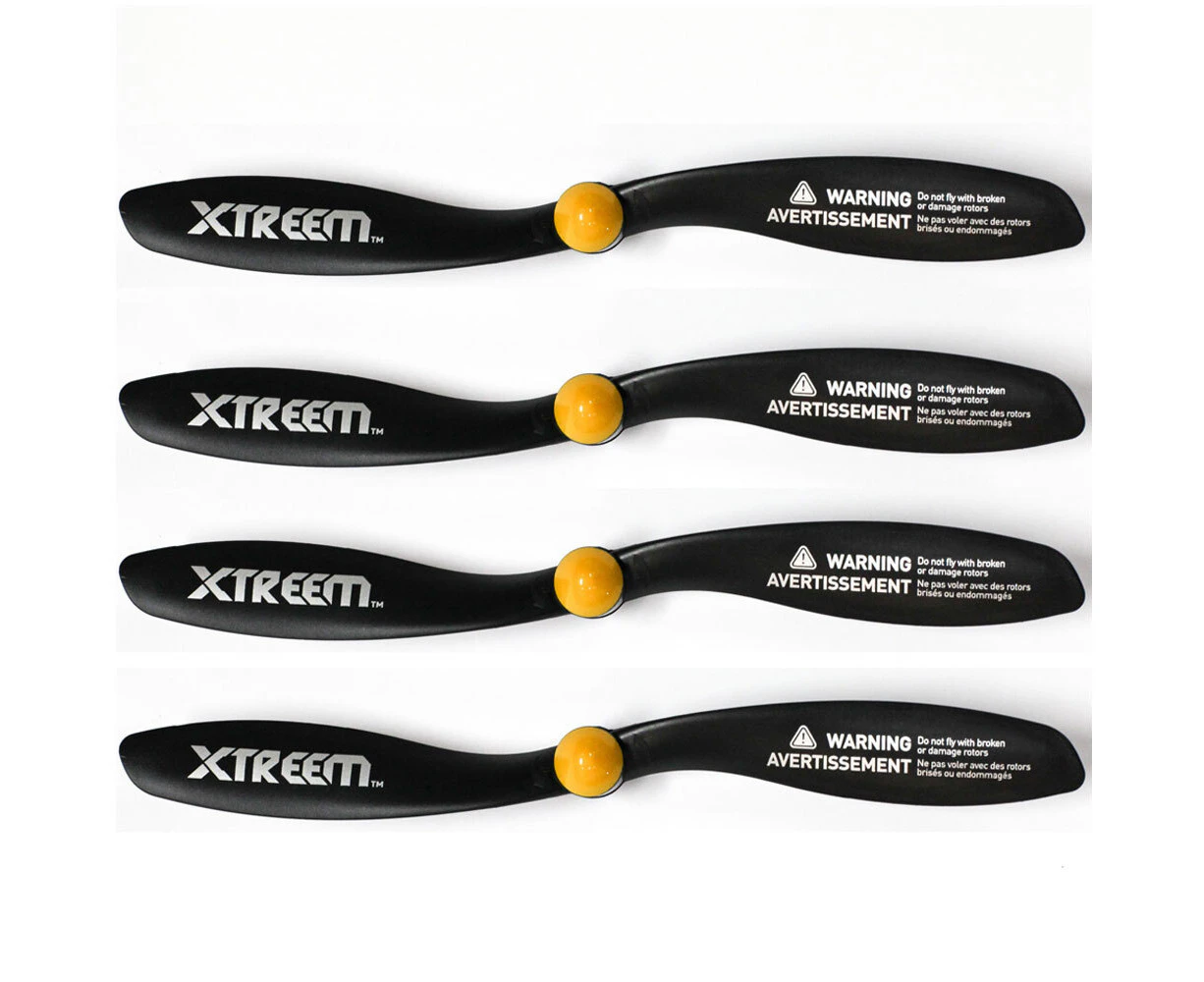 4pc Xtreem FlyEye Rotor Blades Front/Rear Propeller Accessories for Drone Black