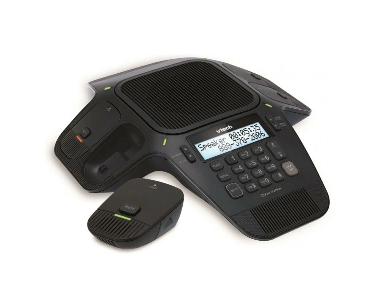 Vtech Eris Station Business/Office Conference Phone w/ 4 DECT Wireless Mic Black