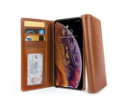 Twelve South iPhone Xs Max Journal Cover/Wallet/Stand Leather Folio Case Cognac