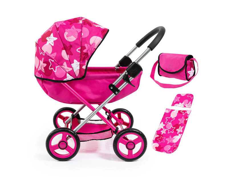 Bayer Cosy 59cm Pram/Stroller for 46cm Dolls Cerisse w/Star Hood Kids Toy  3y+