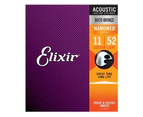 Elixir #11027 Acoustic Nano Guitar String 80/20 Bronze 11-52 Custom Light Gauge