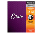 Elixir #11052 Acoustic Nanoweb Guitar String 80/20 Bronze 12-53 Light Gauge