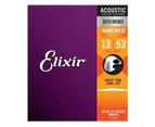 Elixir #11182 Acoustic Nanoweb Guitar String 80/20 Bronze 13-53 HD Light Gauge
