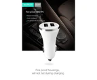 Xipin 2.4A Fast Charge Mini Car Charger w/ Dual USB Ports for Phones White
