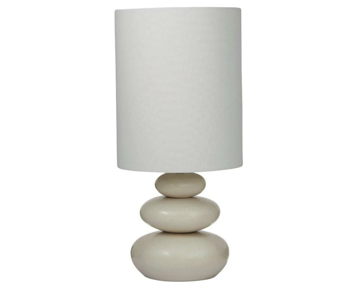 Amalfi 62x29cm Pebble Table Lamp/Light Home Decoration/Decor Ceramic/Linen Ivory