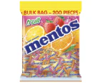 200pc Mentos 540g Single Serve Pillowpack Fruit Mints Bulk Bag Confectionery