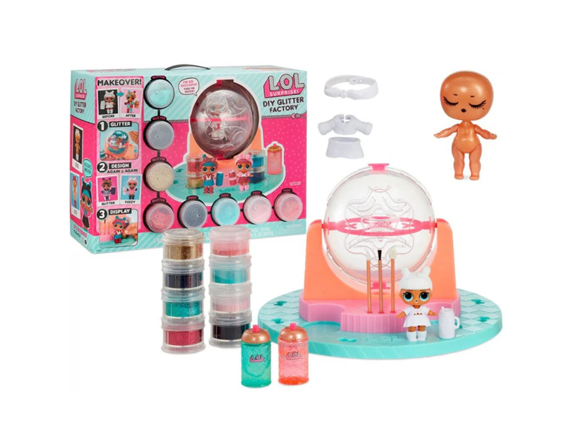 LOL Surprise DIY Glitter Factory Doll/Pets Makeover Playset w/Glue/Fuzz/Brushes