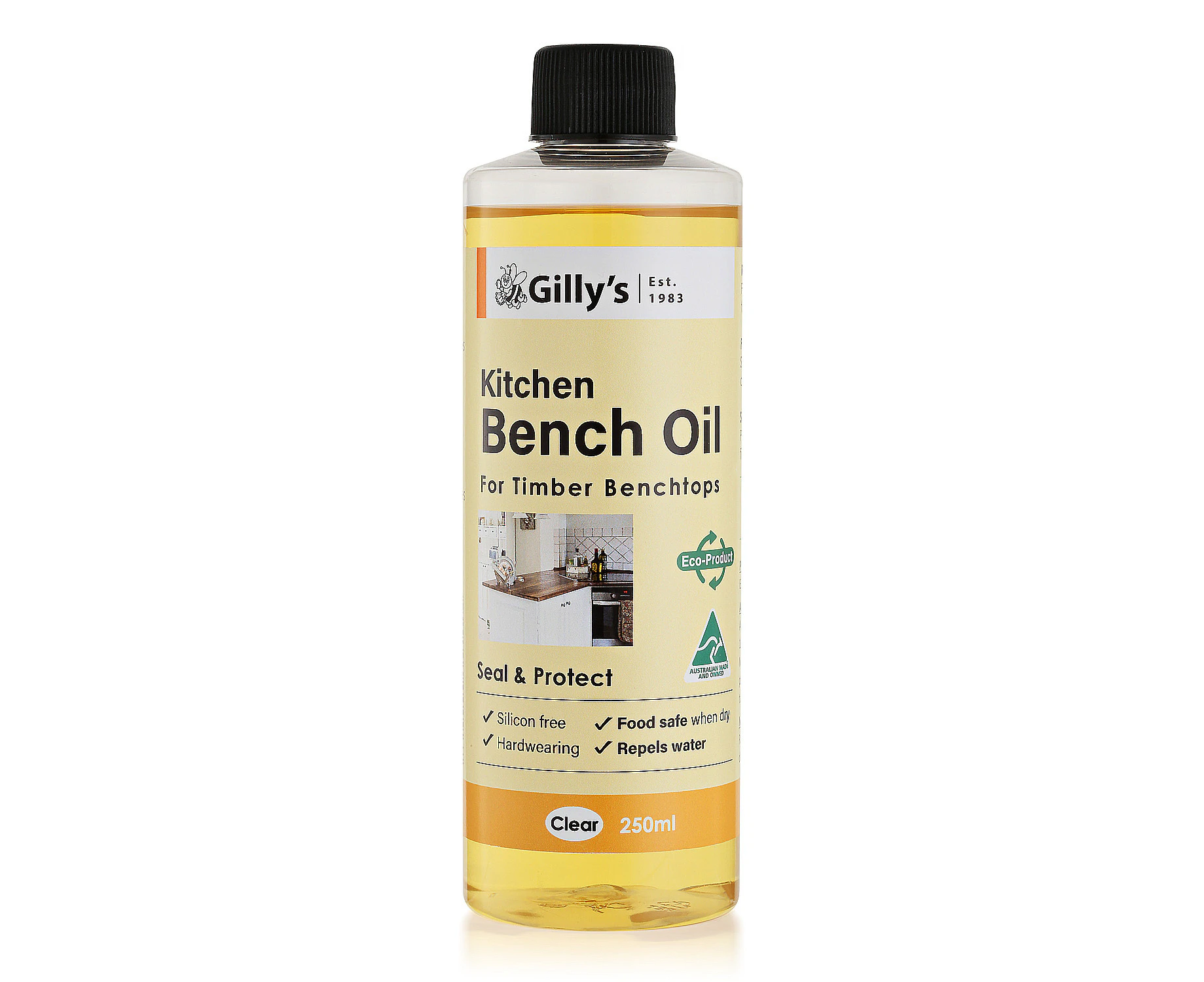 Gilly's 250ml Food Safe Kitchen Bench Top/Cabinet Water Repel/Timber Protect Oil