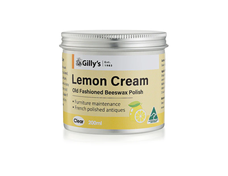 Gilly's 200ml Clear Lemon Cream Light Beeswax Maintenance Polish For Furniture