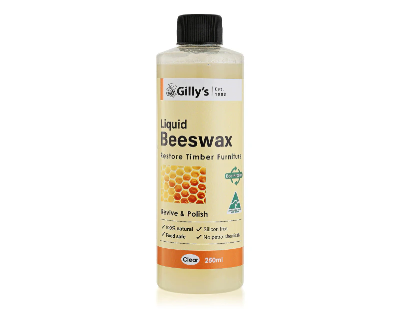 Gilly's 250ml Liquid Beeswax Revive & Polish Protection For Timber Furniture