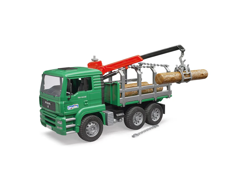 Bruder 1:16 MAN TGA 43cm Timber Truck w/ Loading Crane/3 Trunks Kids Toy 4y+