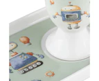 Ashdene Robots Soldier Kids New Bone China Egg Cup & Snack/Dinner Plate Set