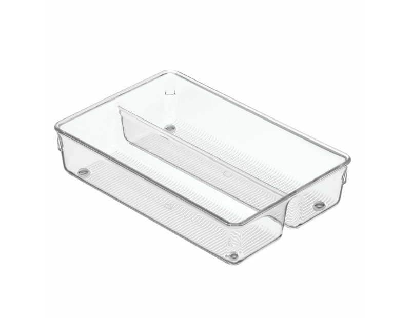 iDesign Linus 22.9x15.5cm Twin Kitchen Drawer Organiser Home Storage Tray Clear