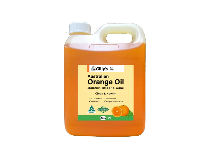 Gilly's Australian 2L Orange Oil Natural Maintenance Polish For Timber & Cane