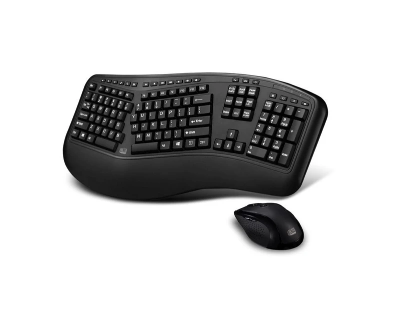 Adesso Wireless Membrane Keyboard and Optical Mouse Ergon Combo for PC/Laptop