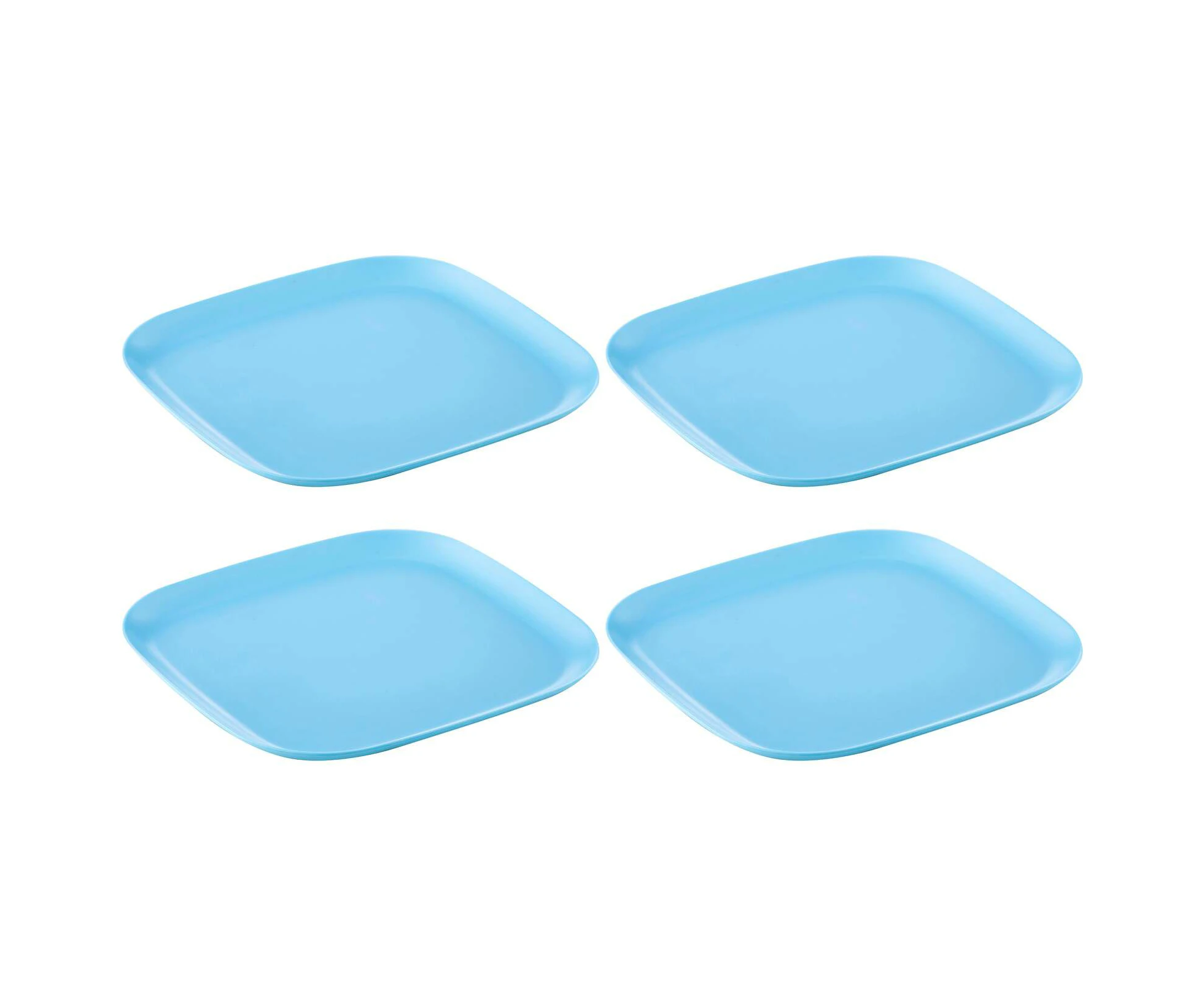 4PK Delilah Melamine 22cm Picnic Snack Food Plate Dinner Tableware Dish Blue