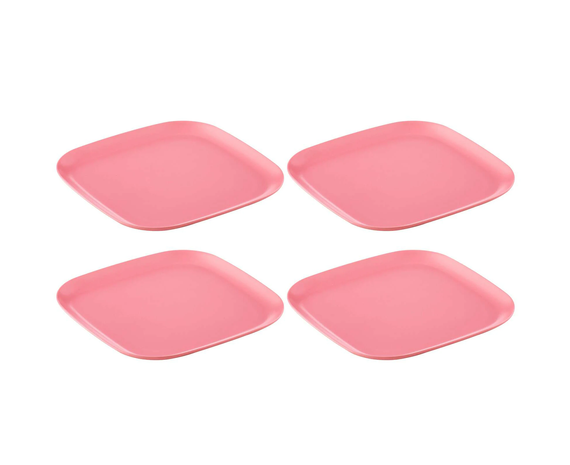 4PK Delilah Melamine 22cm Picnic Snack Food Plate Dinner Tableware Dish Pink