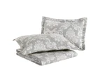 Laura Ashley Venetia King Size Bed Printed Coverlet Set w/ 2x Pillowcase Grey