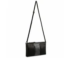 Pierre Cardin Women/Ladies Italian 24cm Leather Zip Crossbody Bag/Clutch Black
