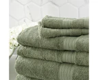 7pc Renee Taylor Stella Hand/Bath Towel/Mat Set Soft Bamboo Cotton 650 GSM Jade