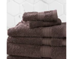 4pc Renee Taylor Stella Shower/Bath Towel 140cm Soft Bamboo Cotton 650 GSM Cocoa