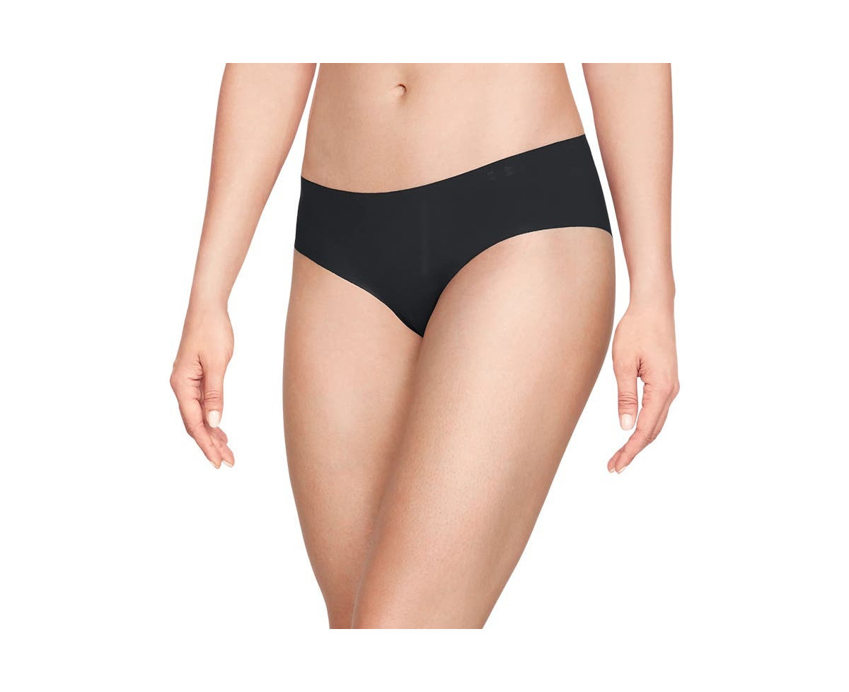 UnderArmour Womens Pure Stretch Thong Underwear (Black/Beige/Graphite)