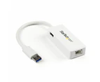Star Tech 1000Mbps Auto MDIX USB 3.0 to RJ45 Ethernet Adapter w/ USB Port White