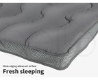 Dreamz Pillowtop Mattress Topper Protector Bed Luxury Mat Pad King Single Cover - Charcoal Grey