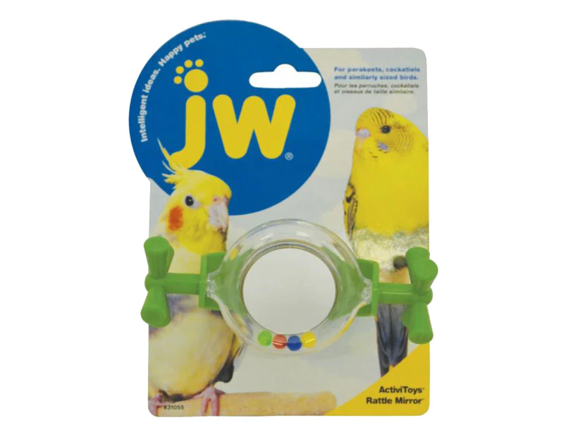 JW Pet Insight Activitoys Rattle Mirror Bird Toy for Small Birds