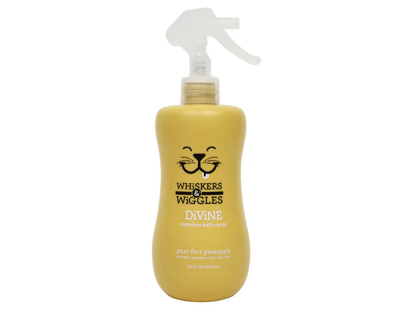 Whiskers & Wiggles Divine Waterless Bath Spray for Cats Purr-Fect Pineapple 355mL