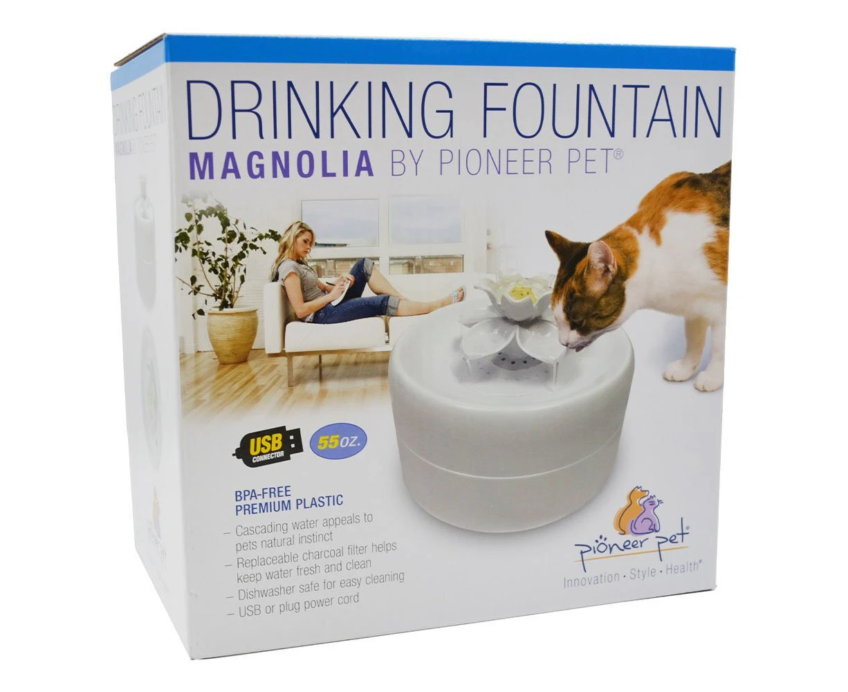 Pioneer Pet Magnolia Petal Fresh Water Pet Drinking Fountain 1.6 Litres