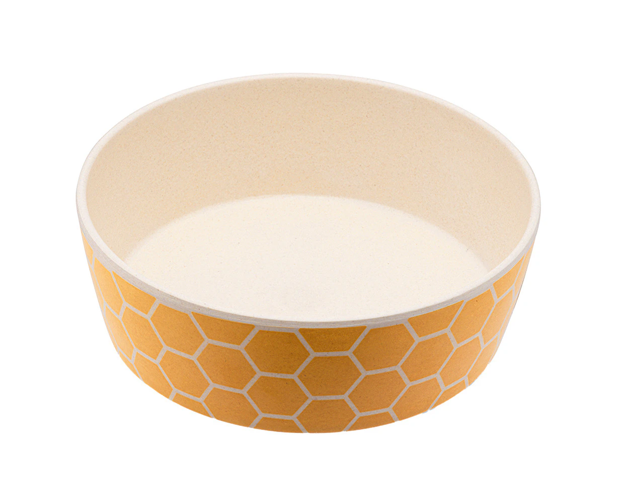 Beco Classic Bamboo Printed Dog Bowl Honeycomb Large