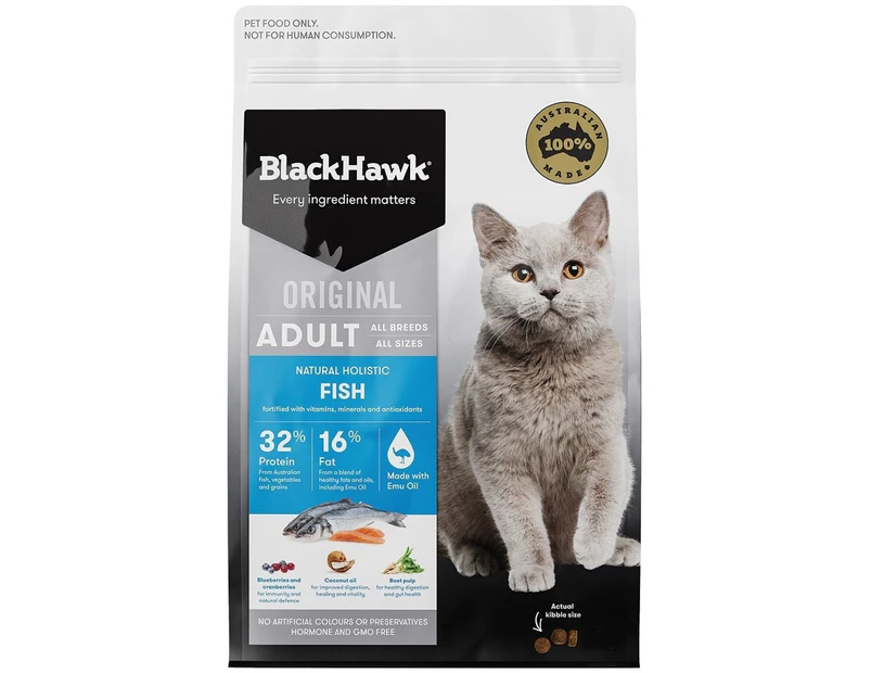Black Hawk Holistic Adult Cat Food Fish Salmon 1.5kg