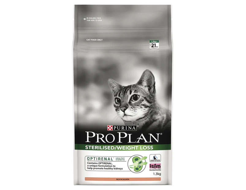 Pro Plan Optirenal Adult Sterilised/Weight Loss Dry Cat Food Salmon 1.3kg